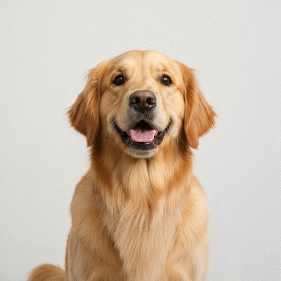 Happy dog with healthy, shiny coat after grooming